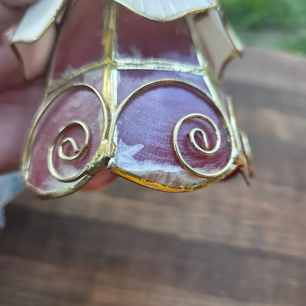 Vintage Capiz Shell Angel Choir Shelf Sitter Figurine Hand Painted Face 6.5